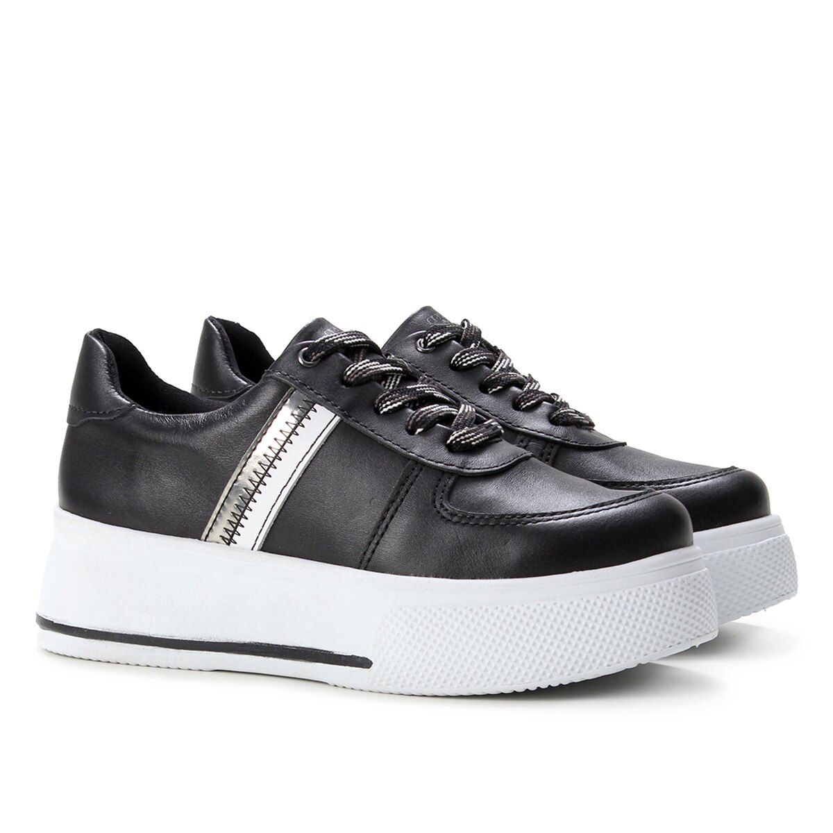 tenis flatform cravo e canela